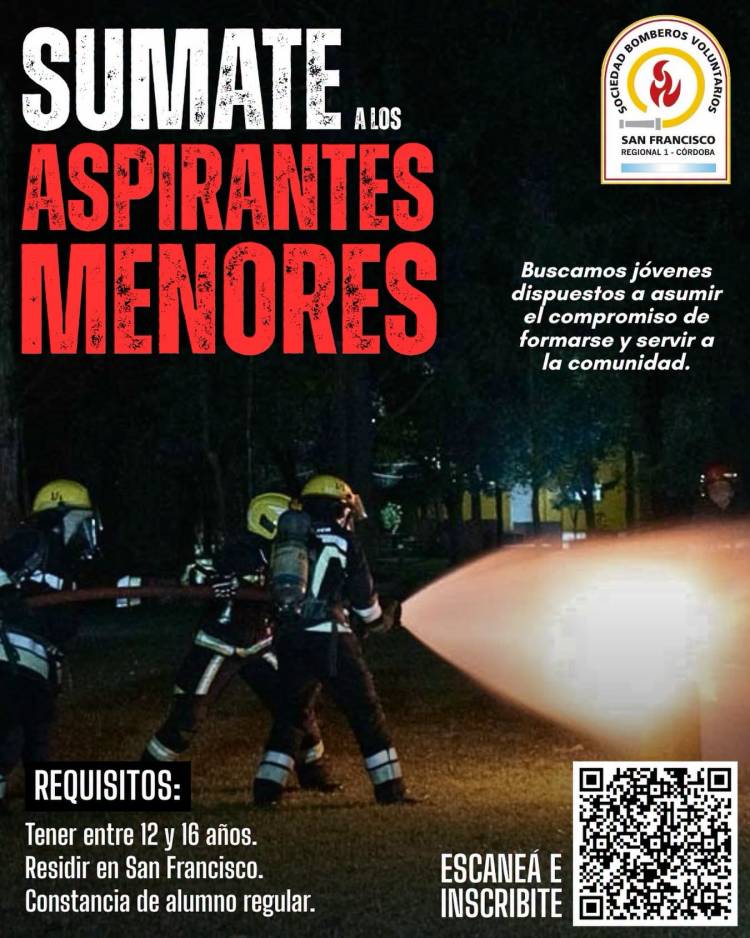 Bomberos Voluntarios abren las inscripciones para Aspirantes Menores