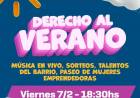 Este viernes “Derecho al Verano” con música y sorteos en el Polideportivo Social de barrio Parque