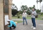 Las esculturas de Plaza Vélez Sarsfield recuperan su color original como parte de su restauración