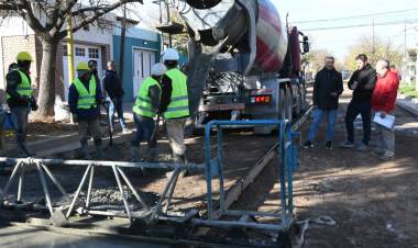 El sector Cispren en su última etapa de la obra de pavimentación 