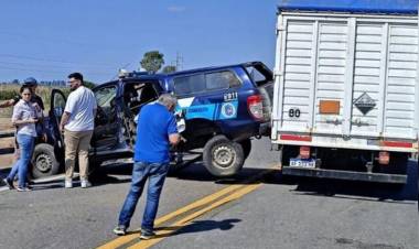 Triple choque sobre Ruta 19 cerca de la Cañada Jeanmaire