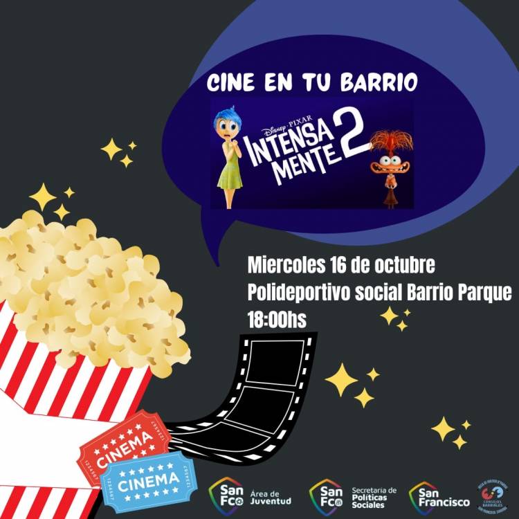 El “Cine en tu Barrio” estará en barrio Parque