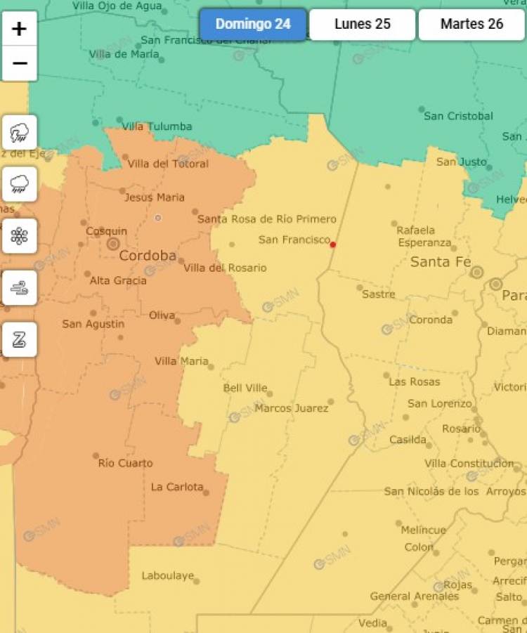 Rige alerta por tormentas para San Francisco 