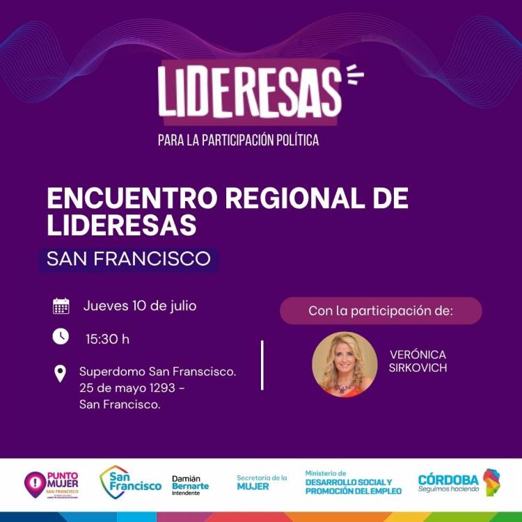 San Francisco será sede del Encuentro Regional de Lideresas por la participación política